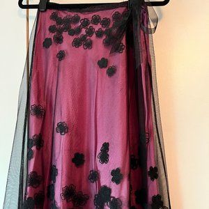 Worn Once - Allison Taylor Skirt - w/Sheer Flowered Overlay - 8